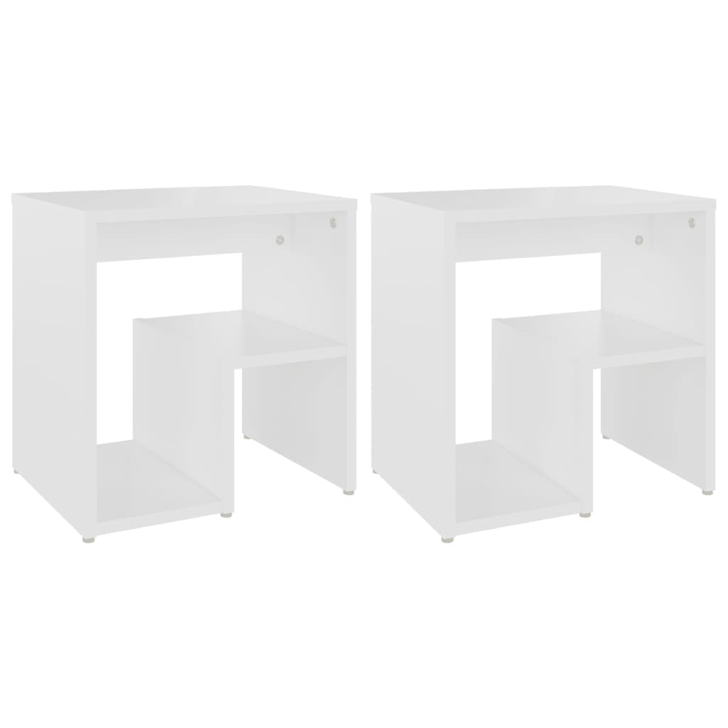 vidaXL Mesas de cabeceira 2 pcs 40x30x40 cm derivados madeira branco
