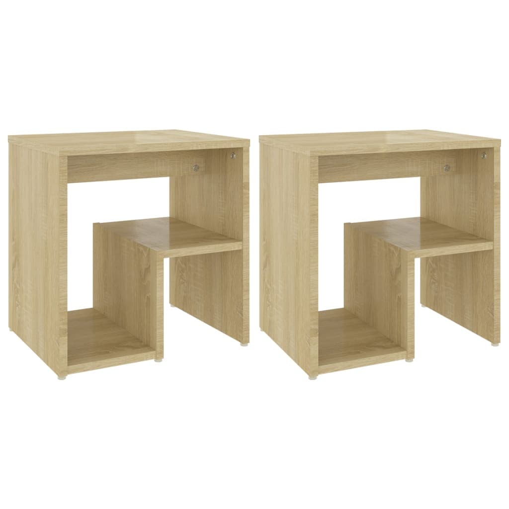 vidaXL Mesas de cabeceira 2 pcs derivados de madeira carvalho sonoma
