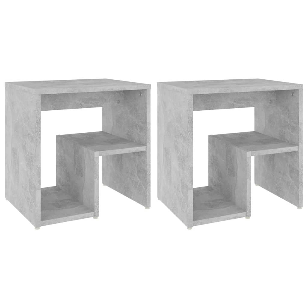 vidaXL Mesas de cabeceira 2 pcs derivados de madeira cinzento cimento