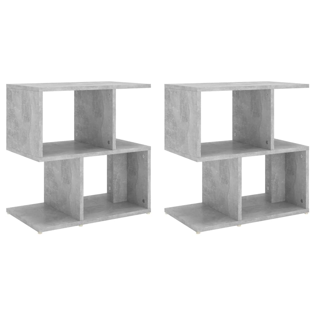 vidaXL Mesas de cabeceira 2 pcs derivados de madeira cinza cimento