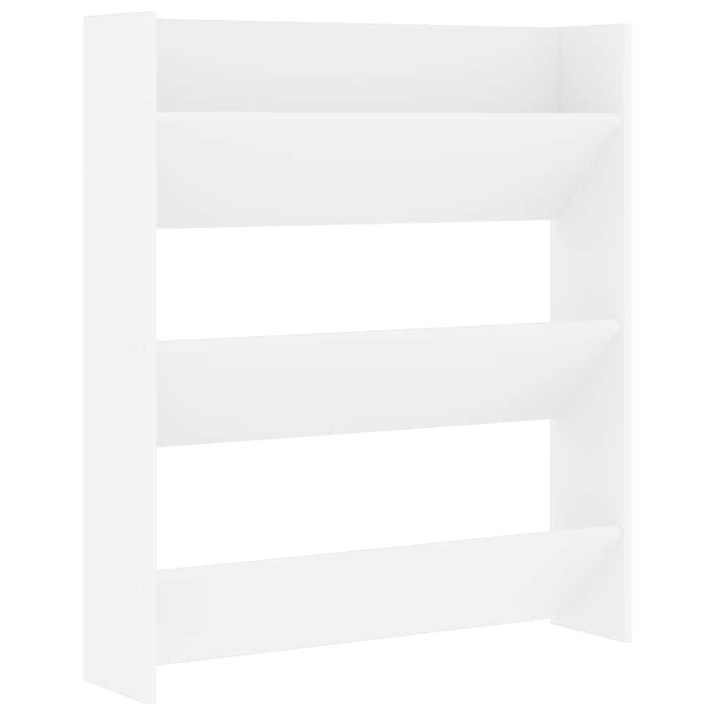 vidaXL Sapateira de parede 80x18x90 cm derivados de madeira branco