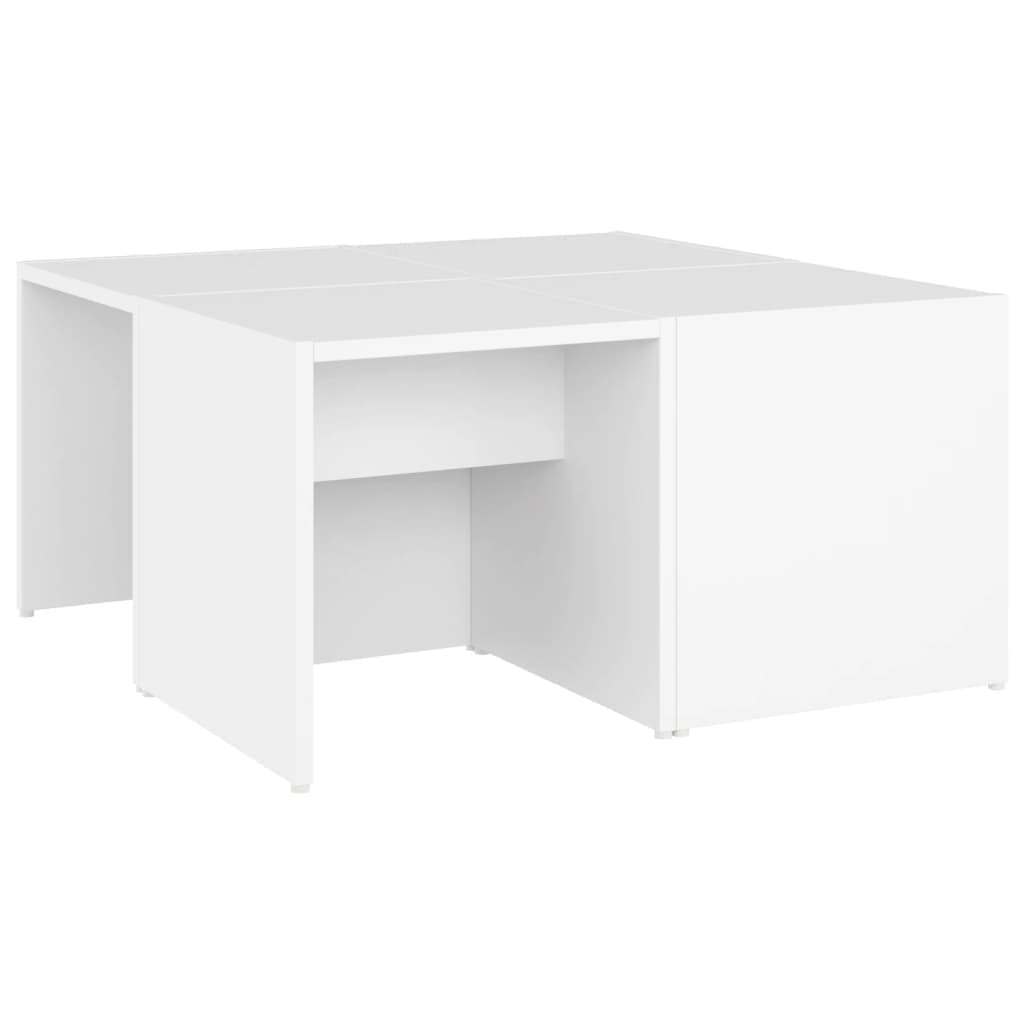 vidaXL Mesas de centro 4 pcs 33x33x33 cm derivados de madeira branco