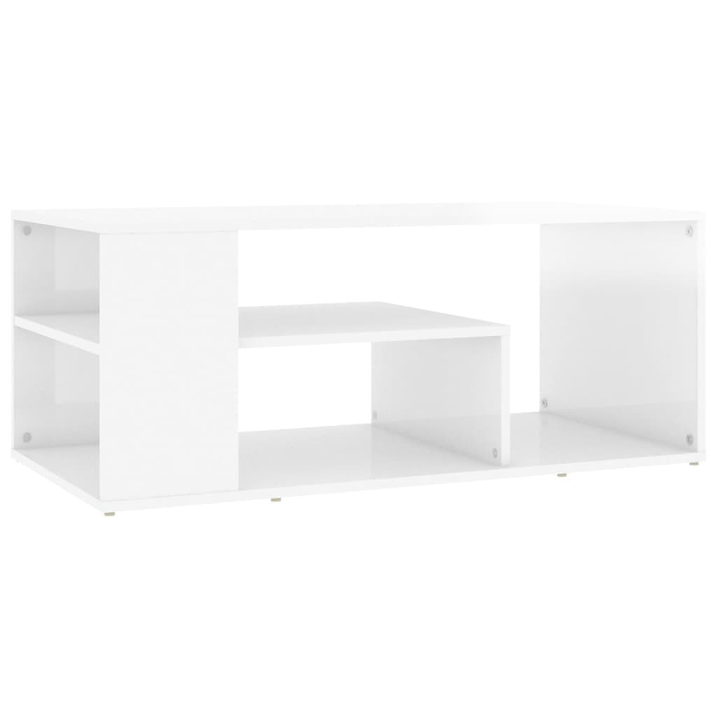 vidaXL Mesa de centro 100x50x40 cm derivados madeira branco brilhante