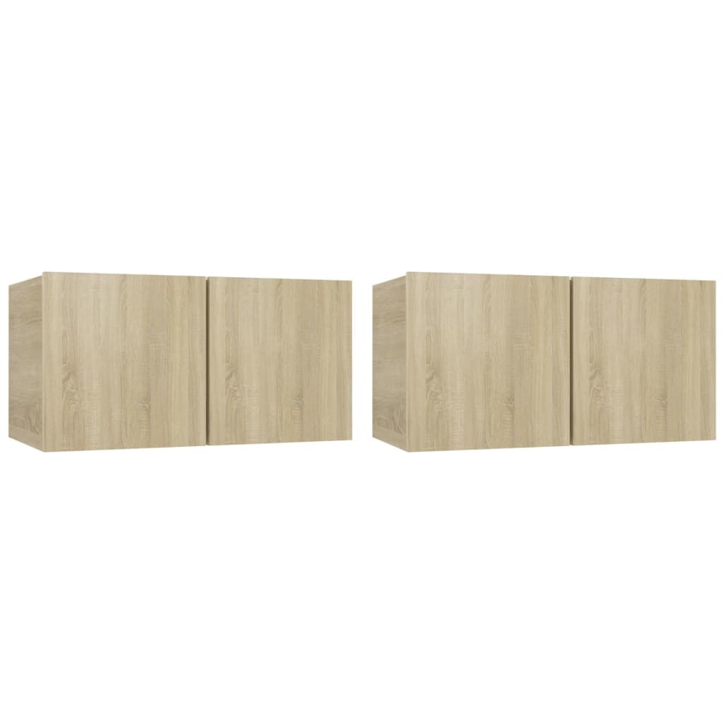 Móveis de TV para Parede 2 Peças 60x30x30 cm Carvalho Sonoma - 804518