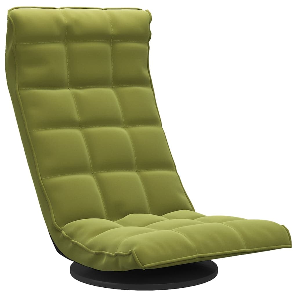 vidaXL Cadeira de Piso Giratória Veludo Verde-claro - 2001800998
