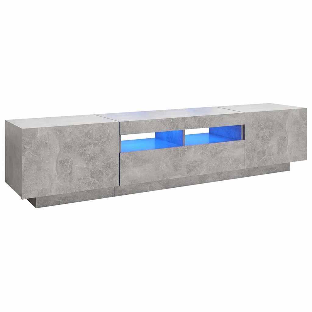 vidaXL Móvel de TV com luzes LED 180x35x40 cm cinzento cimento