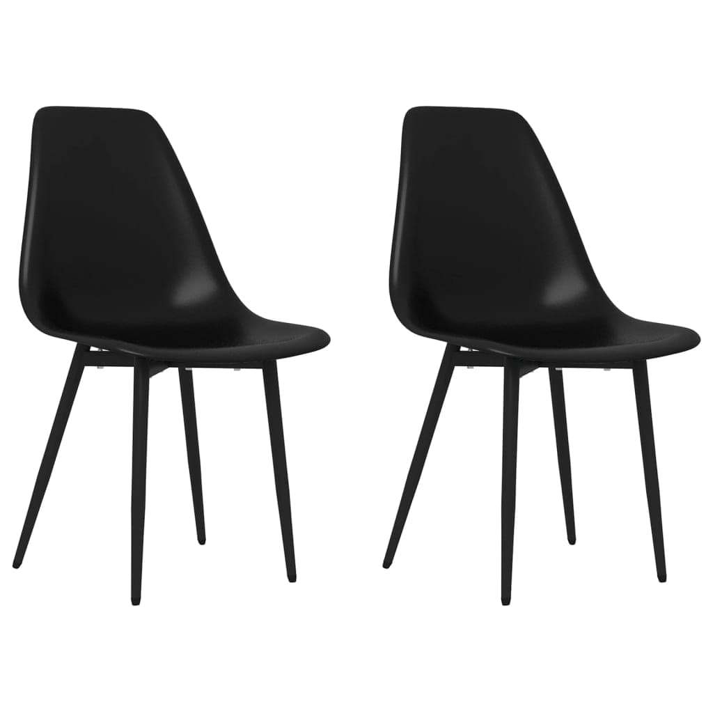vidaXL Cadeiras de jantar 2 pcs PP preto