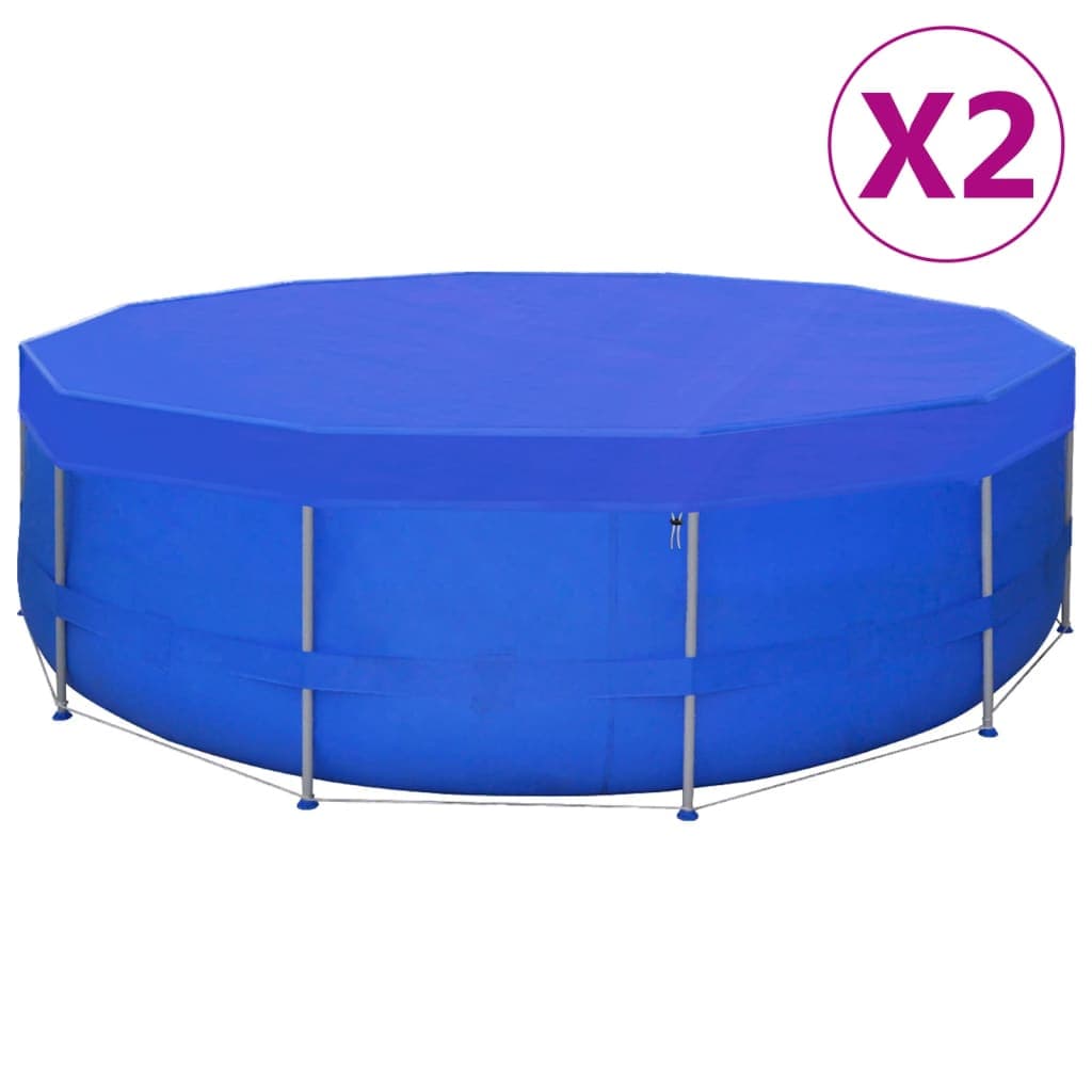 vidaXL Coberturas de piscina redondas 2 pcs PE 460 cm 90 g/m²