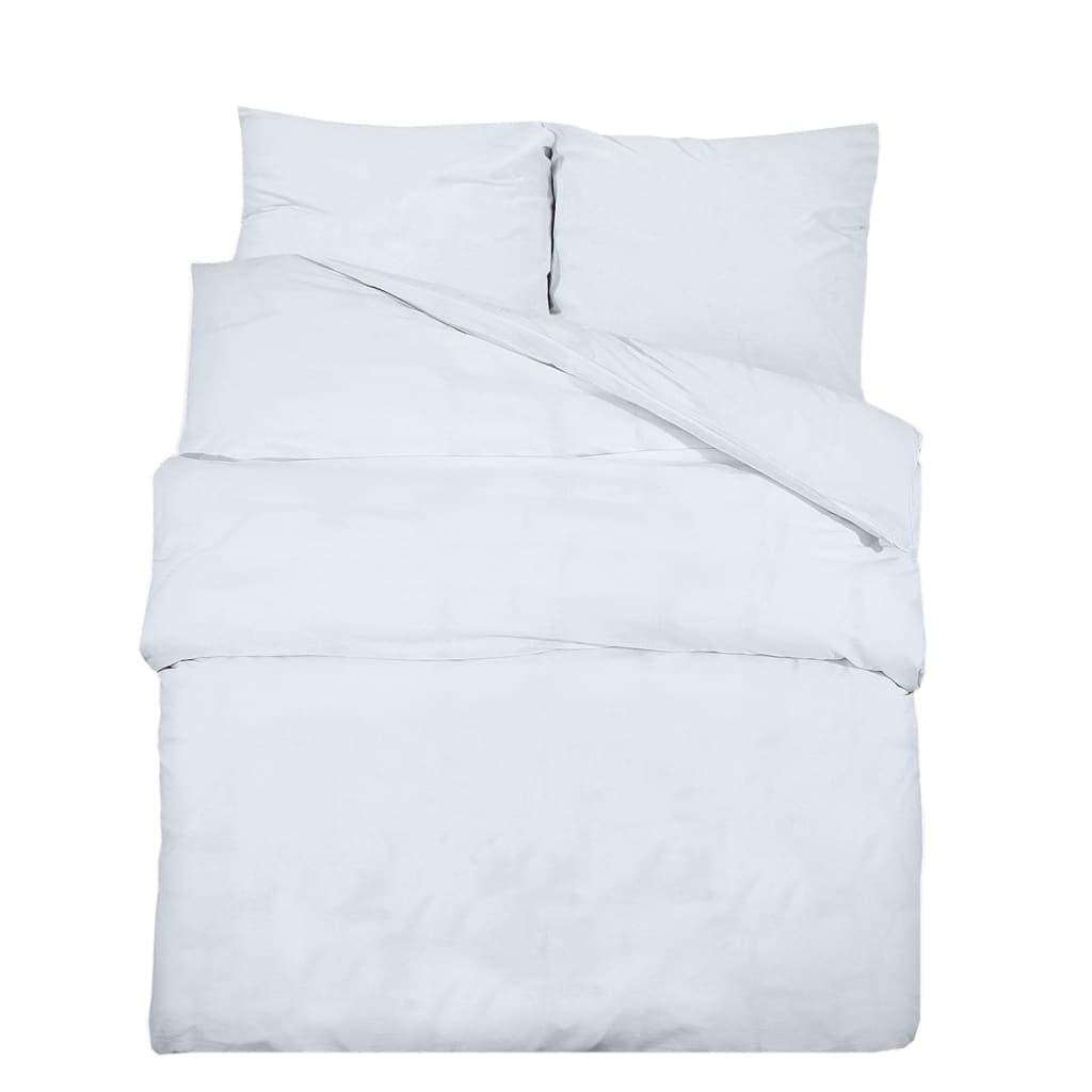 vidaXL Conjunto de capa de edredão 220x240 cm algodão branco