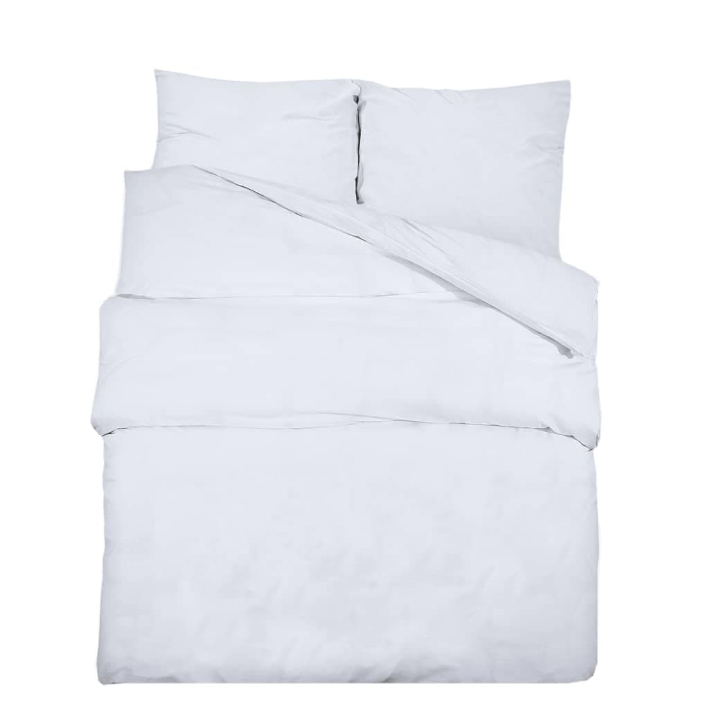 vidaXL Conjunto capa de edredão 135x200 cm algodão Branco