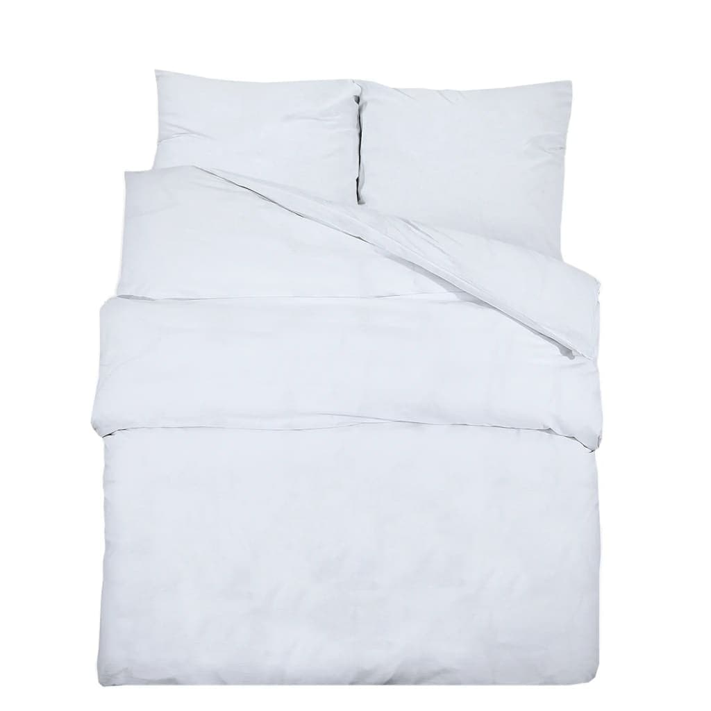 vidaXL Conjunto de capa de edredão 200x220 cm algodão branco
