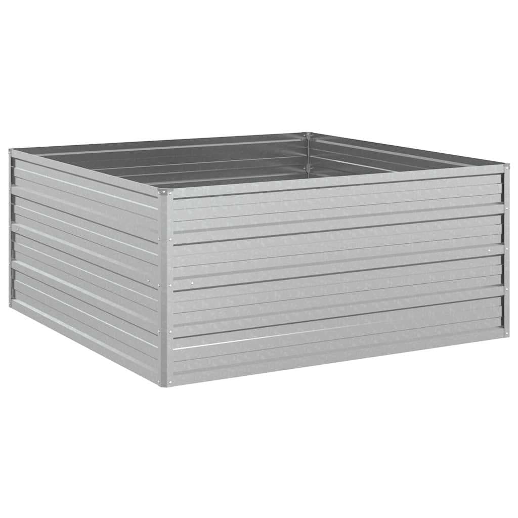 vidaXL Canteiro elevado jardim 100x100x45 cm aço galvanizado prateado