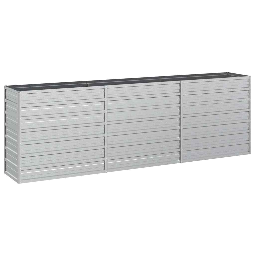 vidaXL Canteiro elevado de jardim 240x40x77cm aço galvanizado prateado