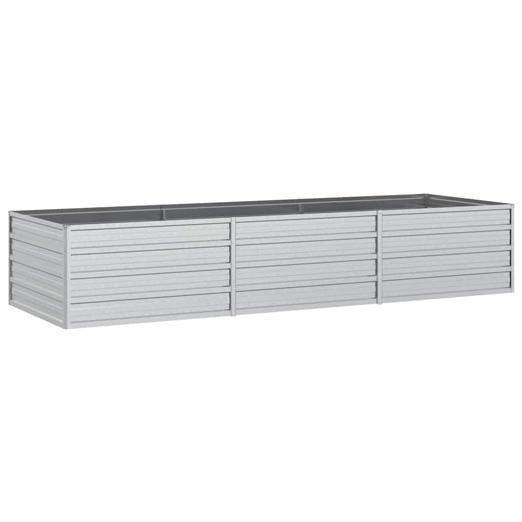 vidaXL Canteiro elevado de jardim 240x80x45cm aço galvanizado prateado