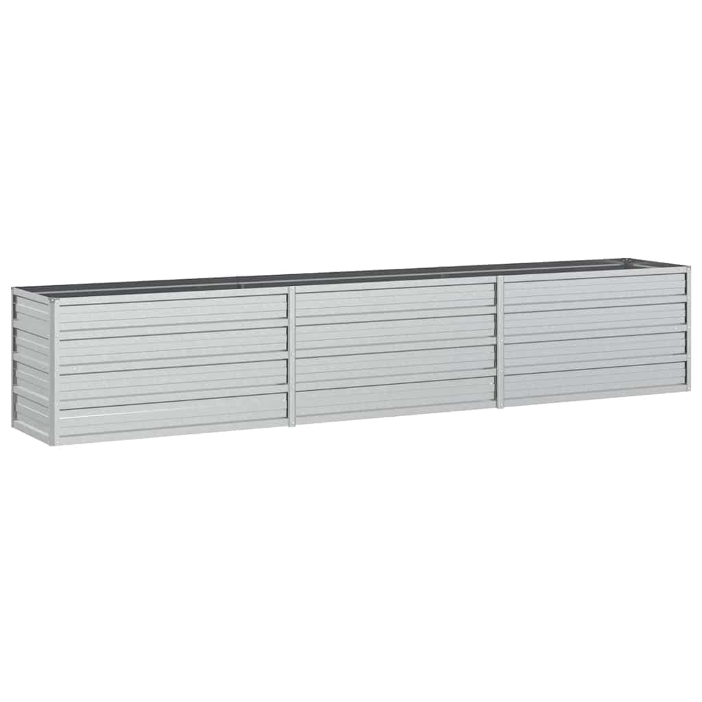 vidaXL Canteiro elevado de jardim 240x40x45cm aço galvanizado prateado