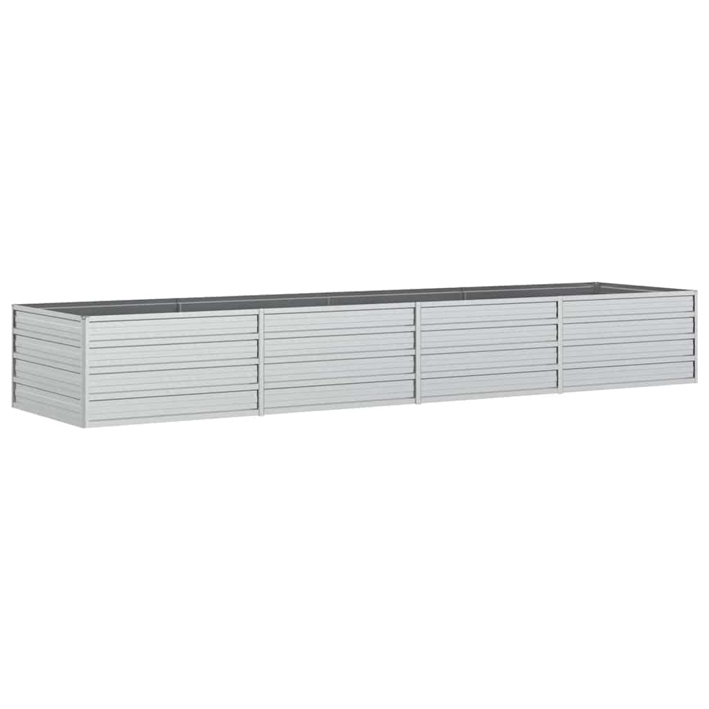vidaXL Canteiro elevado de jardim 320x80x45cm aço galvanizado prateado