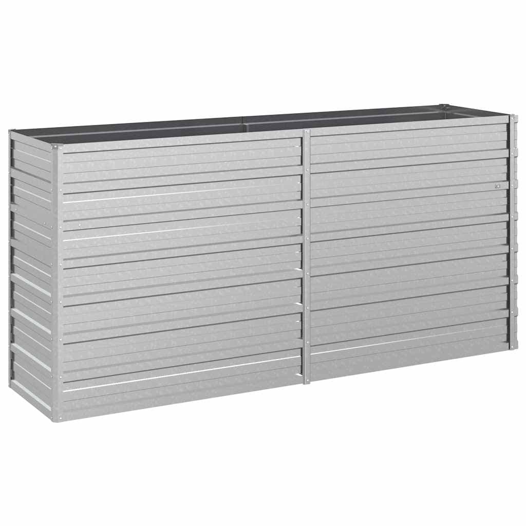 vidaXL Canteiro elevado de jardim 160x40x77cm aço galvanizado prateado