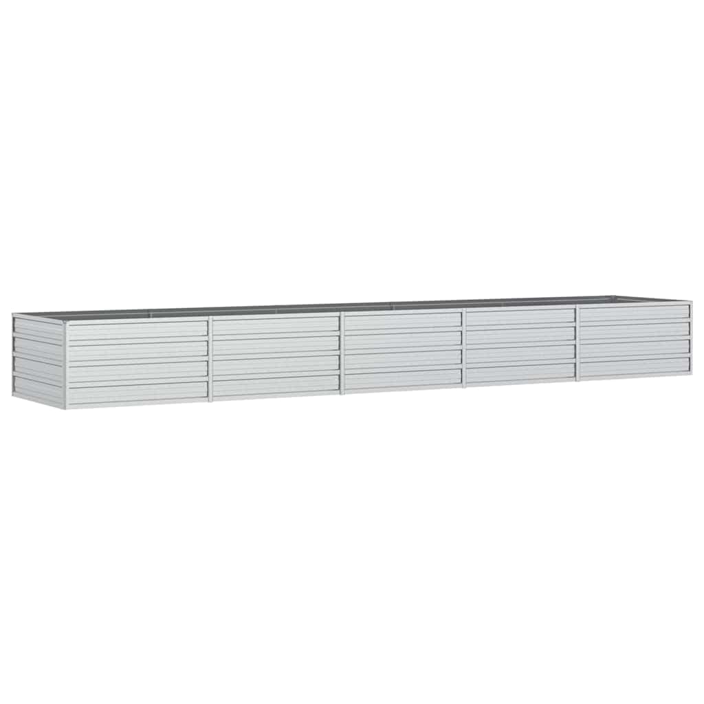 vidaXL Canteiro elevado de jardim 400x80x45cm aço galvanizado prateado