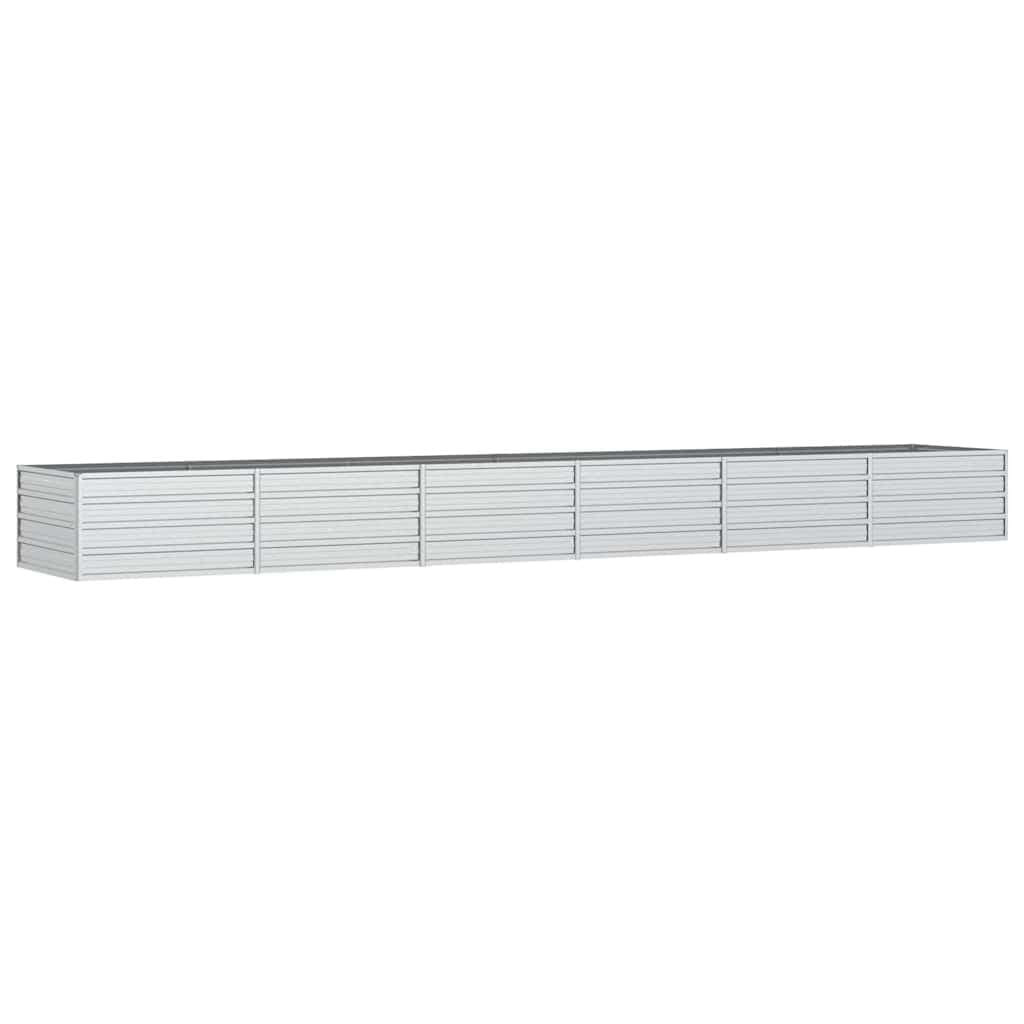 vidaXL Canteiro elevado de jardim 480x80x45cm aço galvanizado prateado