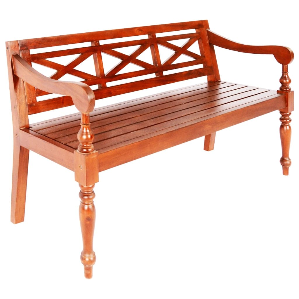 Banco Batávia 123 cm Madeira de Mogno Maciça Castanho-escuro - 337079