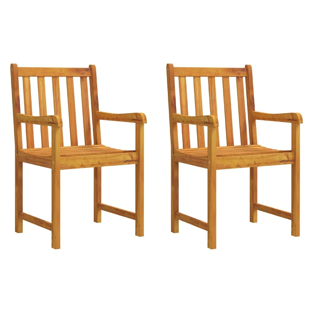 vidaXL Cadeiras de jardim 2 pcs madeira de acácia maciça