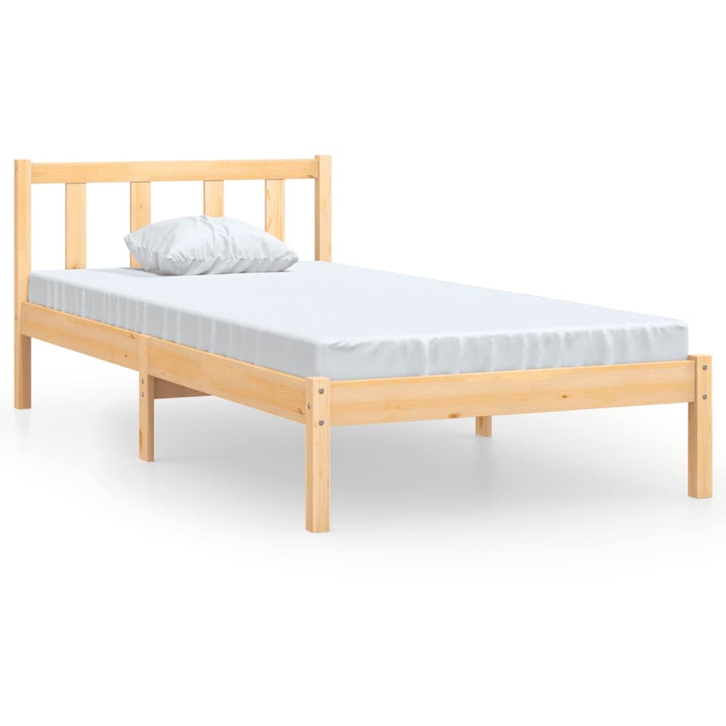 vidaXL Estrutura de cama solteiro 90x190 cm pinho maciço