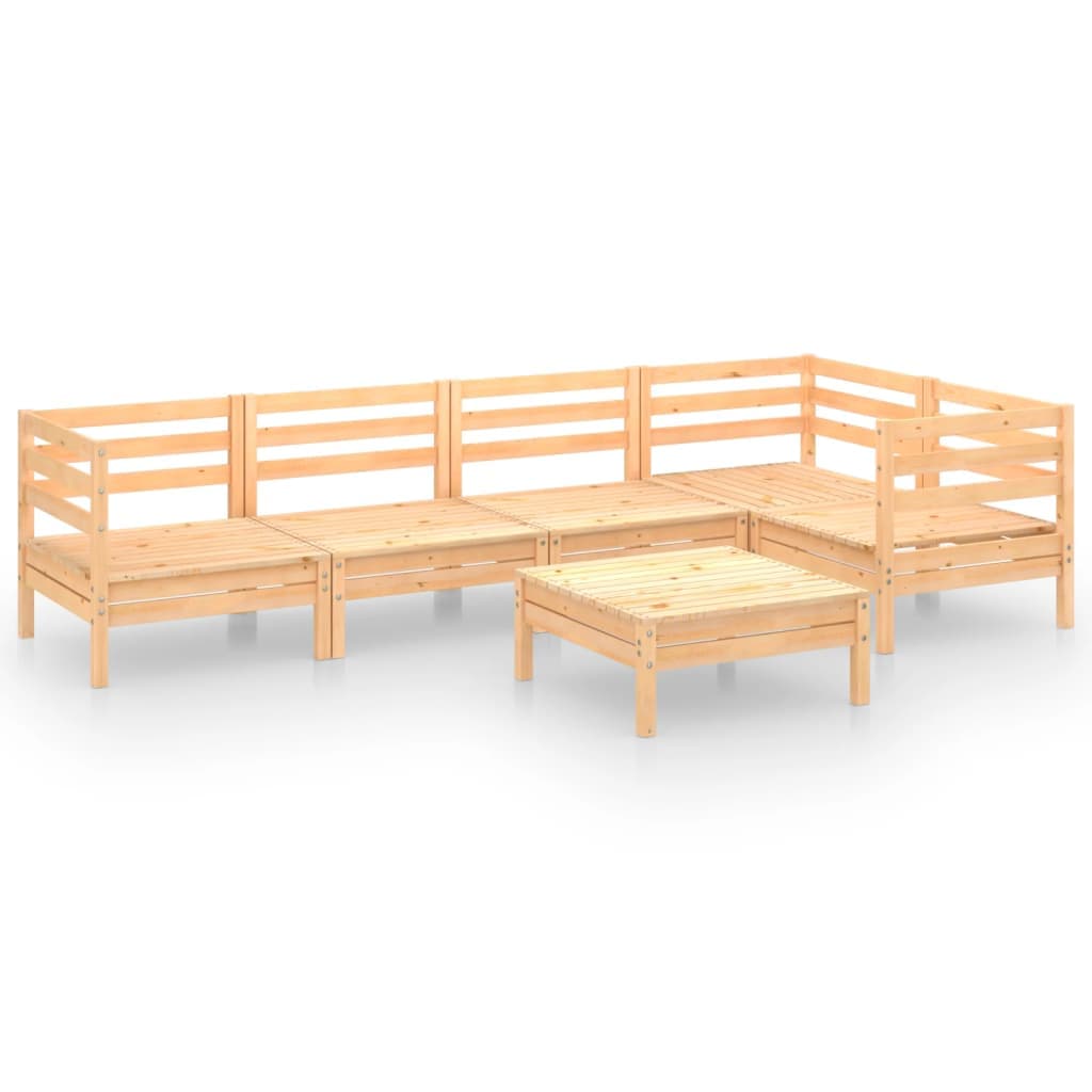 vidaXL 6 pcs conjunto lounge de jardim pinho maciço