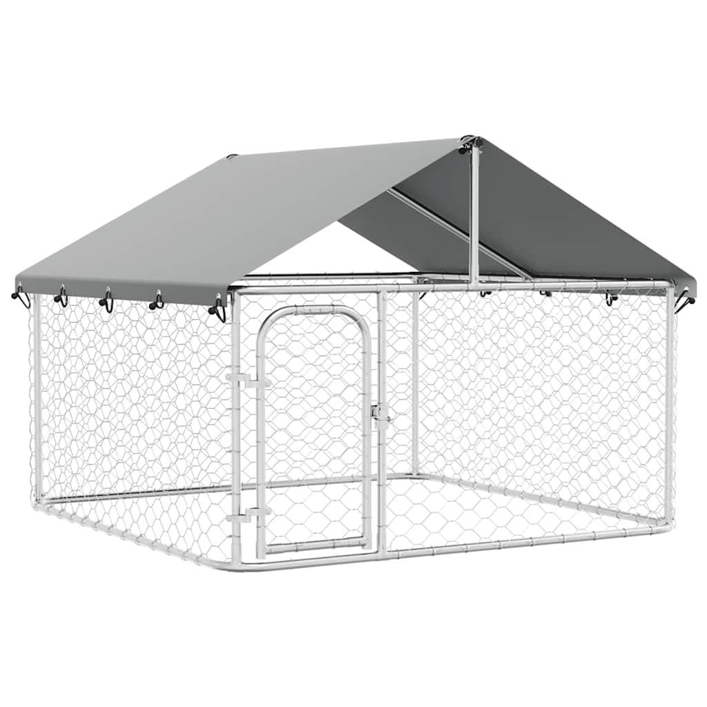 vidaXL Canil de exterior com telhado 200x200x150 cm