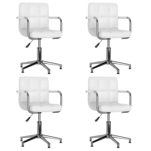Cadeiras de Jantar Giratórias 4 Peças Couro Artificial Branco - 3088072