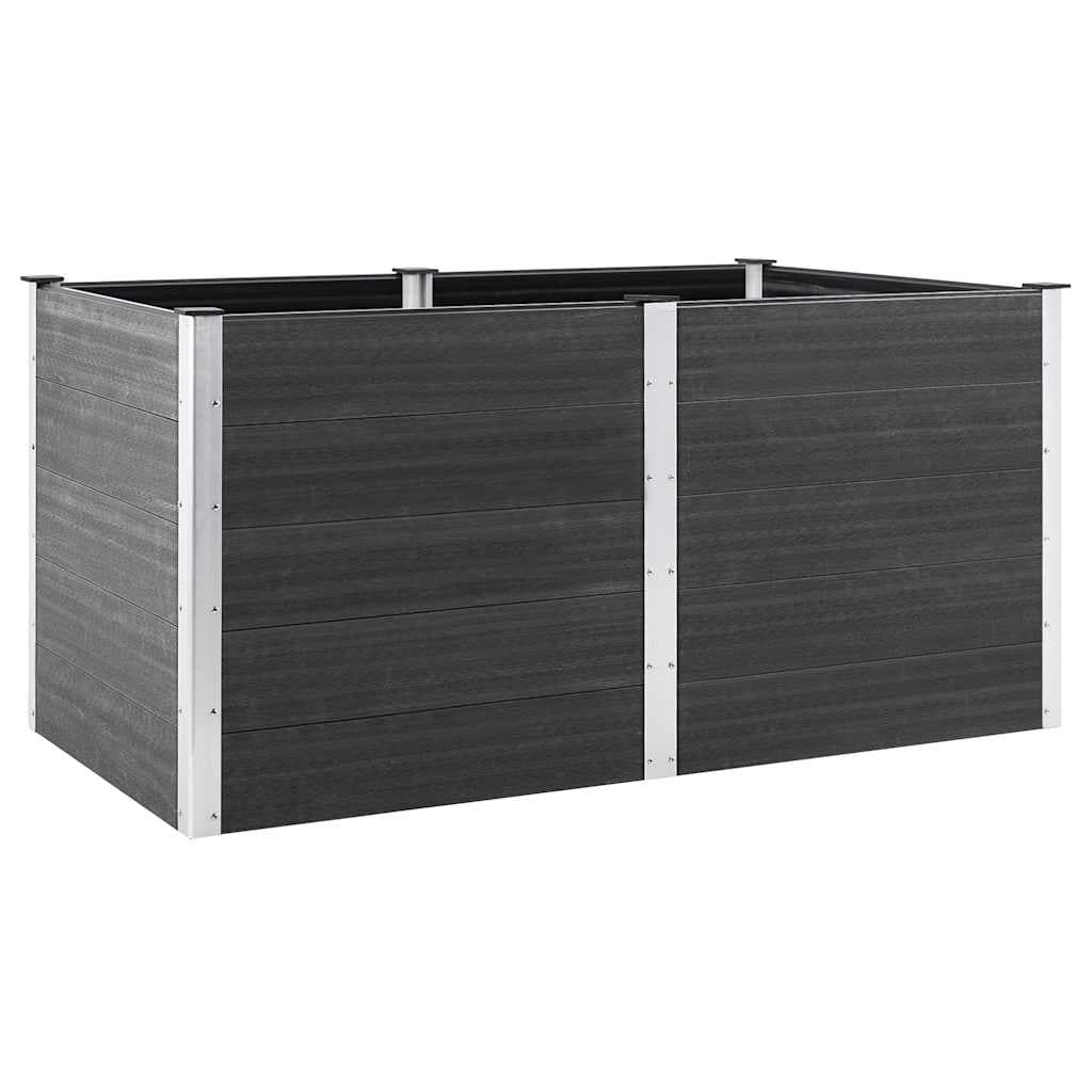 vidaXL Canteiro elevado de jardim 200x100x91 cm WPC cinzento