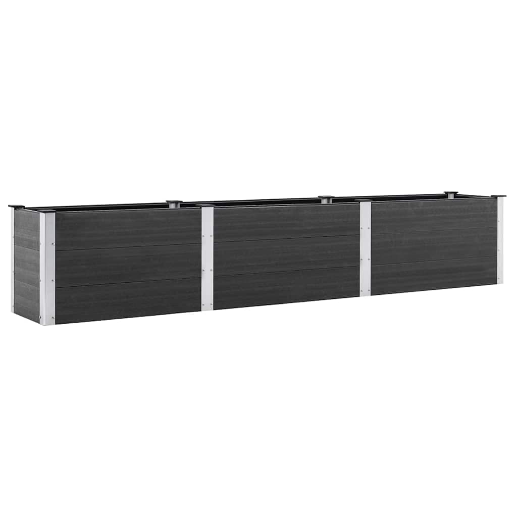 vidaXL Canteiro elevado de jardim 300x50x54 cm WPC cinzento