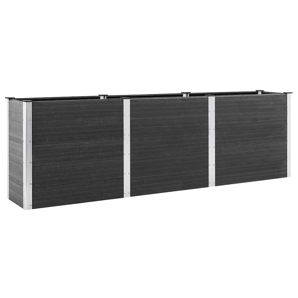vidaXL Canteiro de jardim elevado 300x50x91 cm WPC cinzento