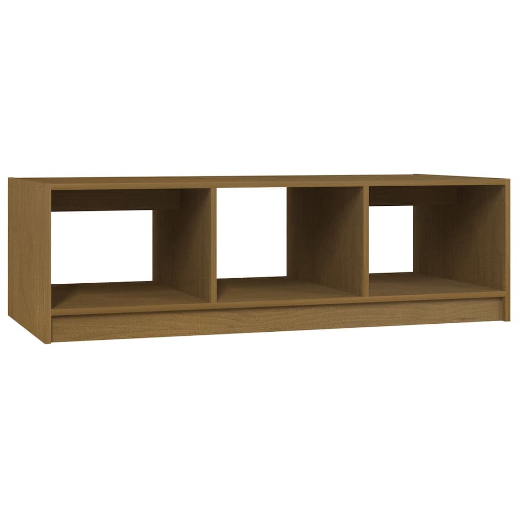 vidaXL Mesa de centro 110x50x34 cm pinho maciço castanho mel