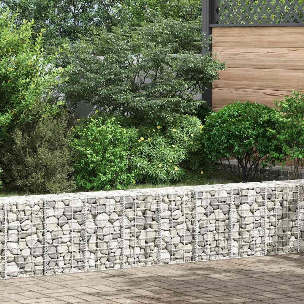 vidaXL Canteiro/gabião elevado 3 pcs 30x30x50 cm ferro