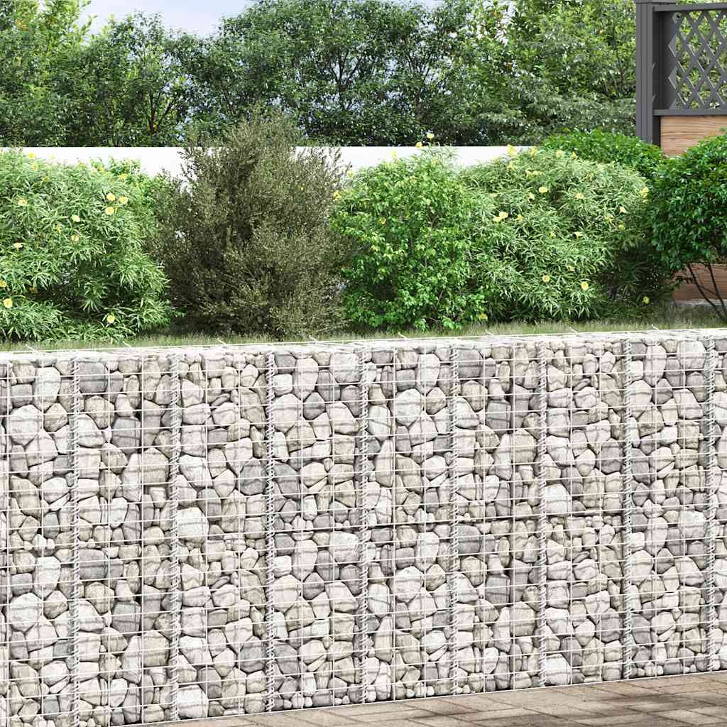 vidaXL Canteiro/gabião elevado 3 pcs 30x30x100 cm ferro
