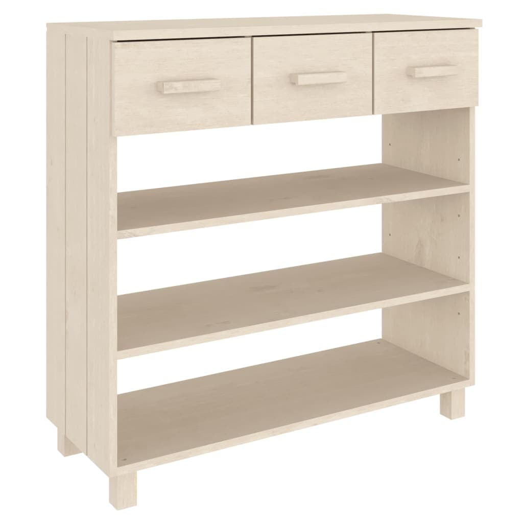 vidaXL Mesa consola HAMAR 90x35x90 cm pinho maciço castanho-mel