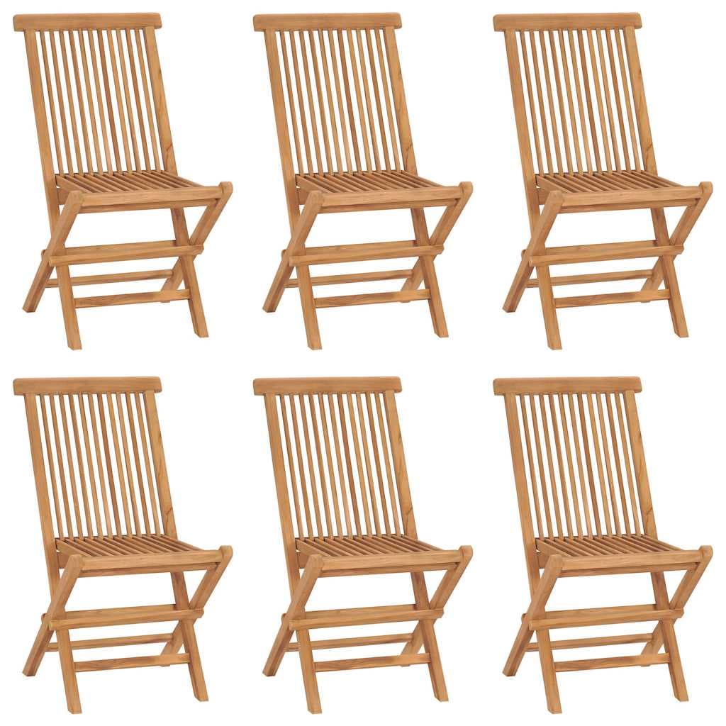 vidaXL Cadeiras de jardim dobráveis 6 pcs madeira de teca maciça