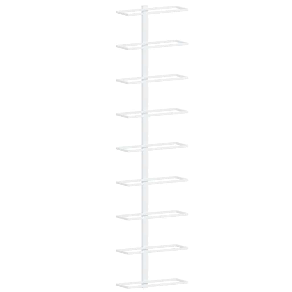 vidaXL Garrafeira de parede para 9 garrafas ferro branco