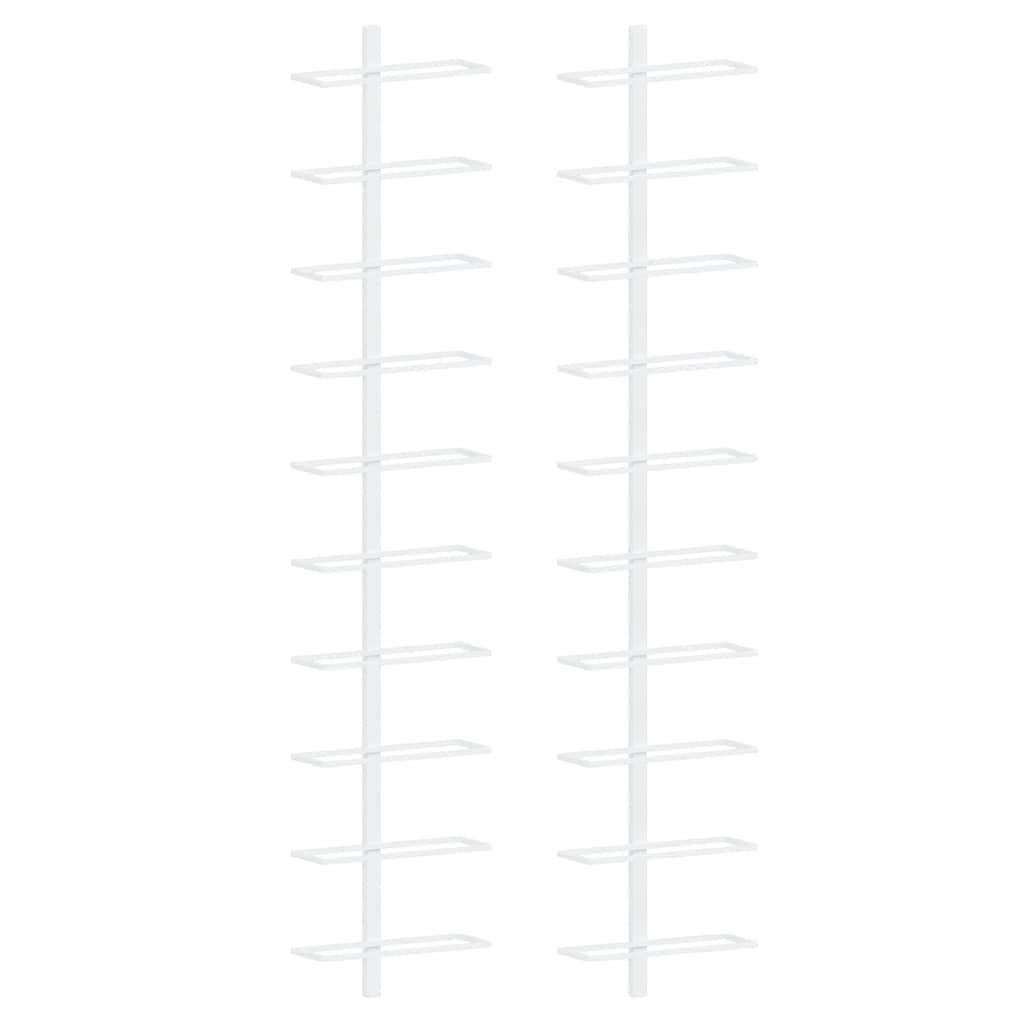 vidaXL Garrafeira de parede para 10 garrafas metal branco