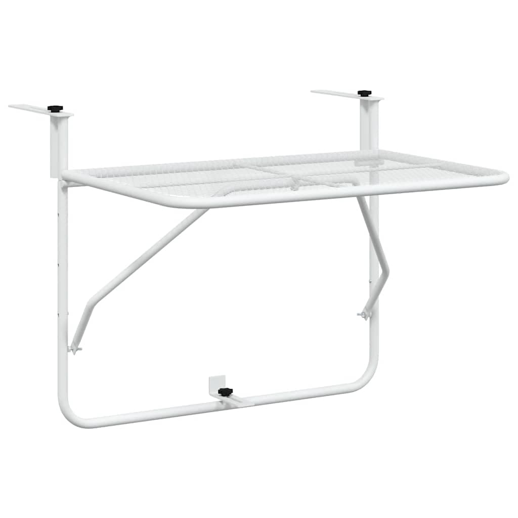 vidaXL Mesa para varanda 60x40 cm aço branco