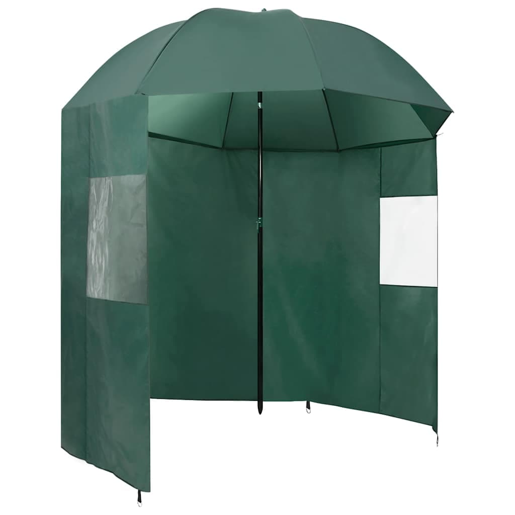vidaXL Guarda-sol para pesca 220x185 cm verde