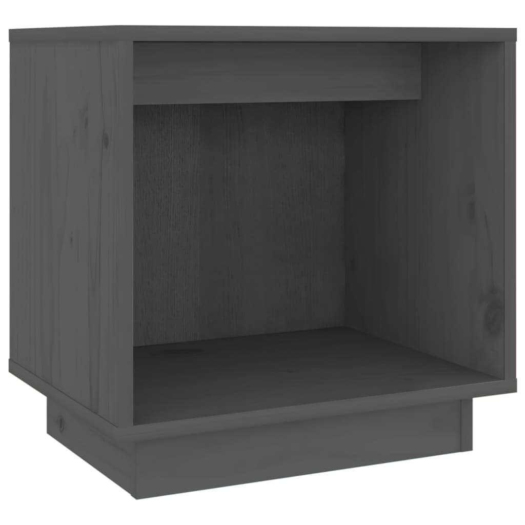 vidaXL Mesa de cabeceira 40x30x40 cm madeira de pinho maciça cinza