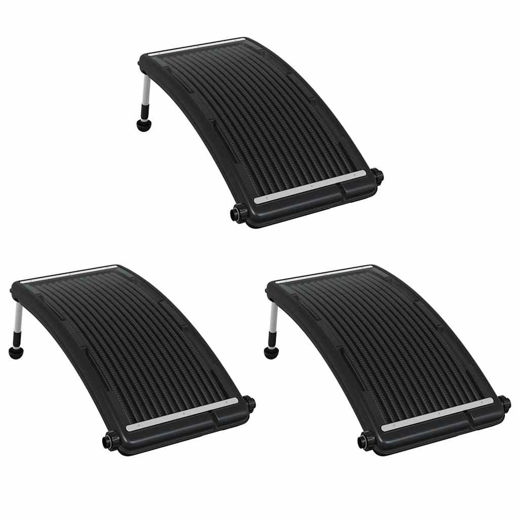 vidaXL Painéis de aquecimento solar curvos p/ piscina 3 pcs 110x65 cm