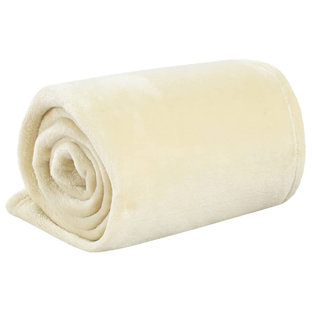 vidaXL Manta 130x170 cm poliéster cor creme