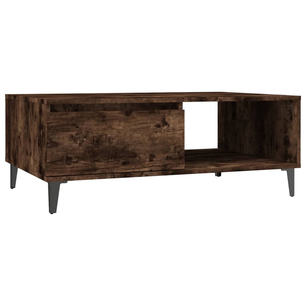 vidaXL Mesa de centro 90x60x35 cm derivados de madeira carvalho fumado