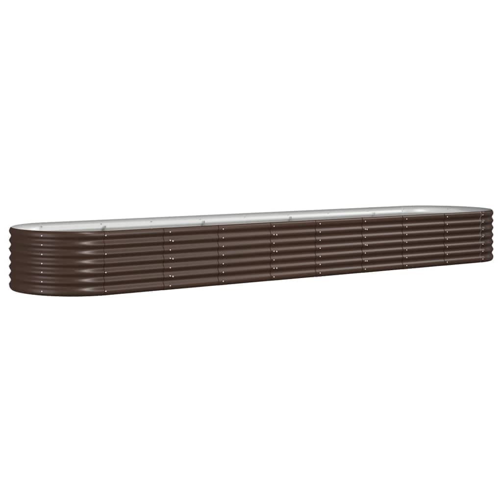 vidaXL Canteiro elevado jardim 368x80x36cm aço galvanizado castanho