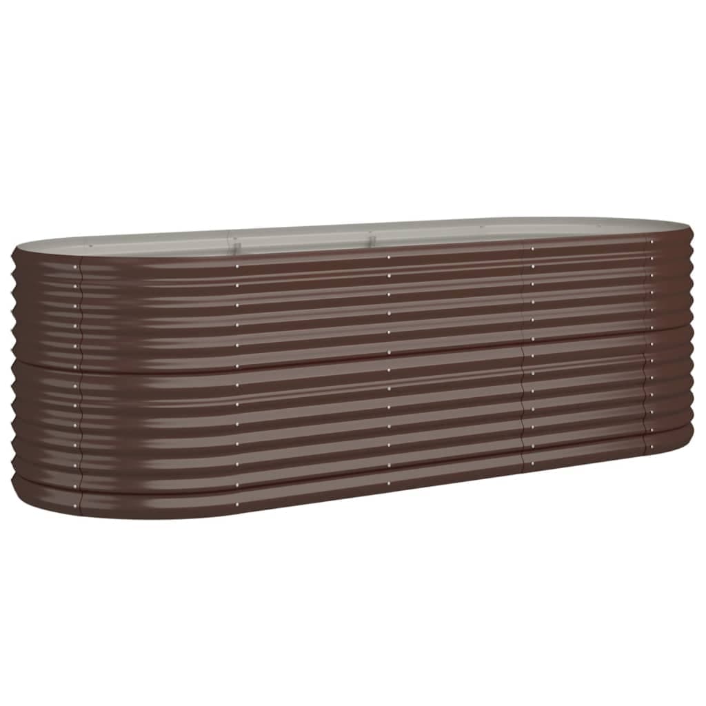 vidaXL Canteiro elevado jardim 224x80x68cm aço galvanizado castanho