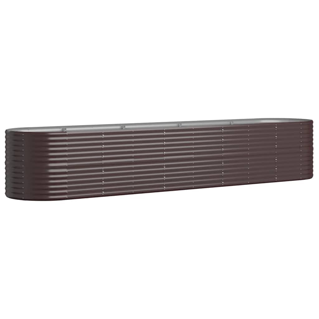 vidaXL Canteiro elevado jardim 368x80x68cm aço galvanizado castanho