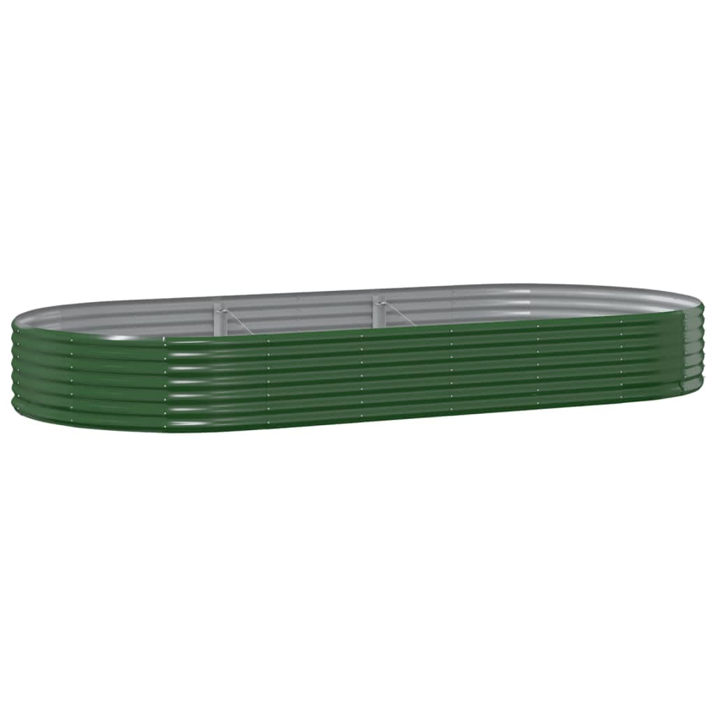 vidaXL Canteiro elevado jardim 296x140x36 cm aço galvanizado verde