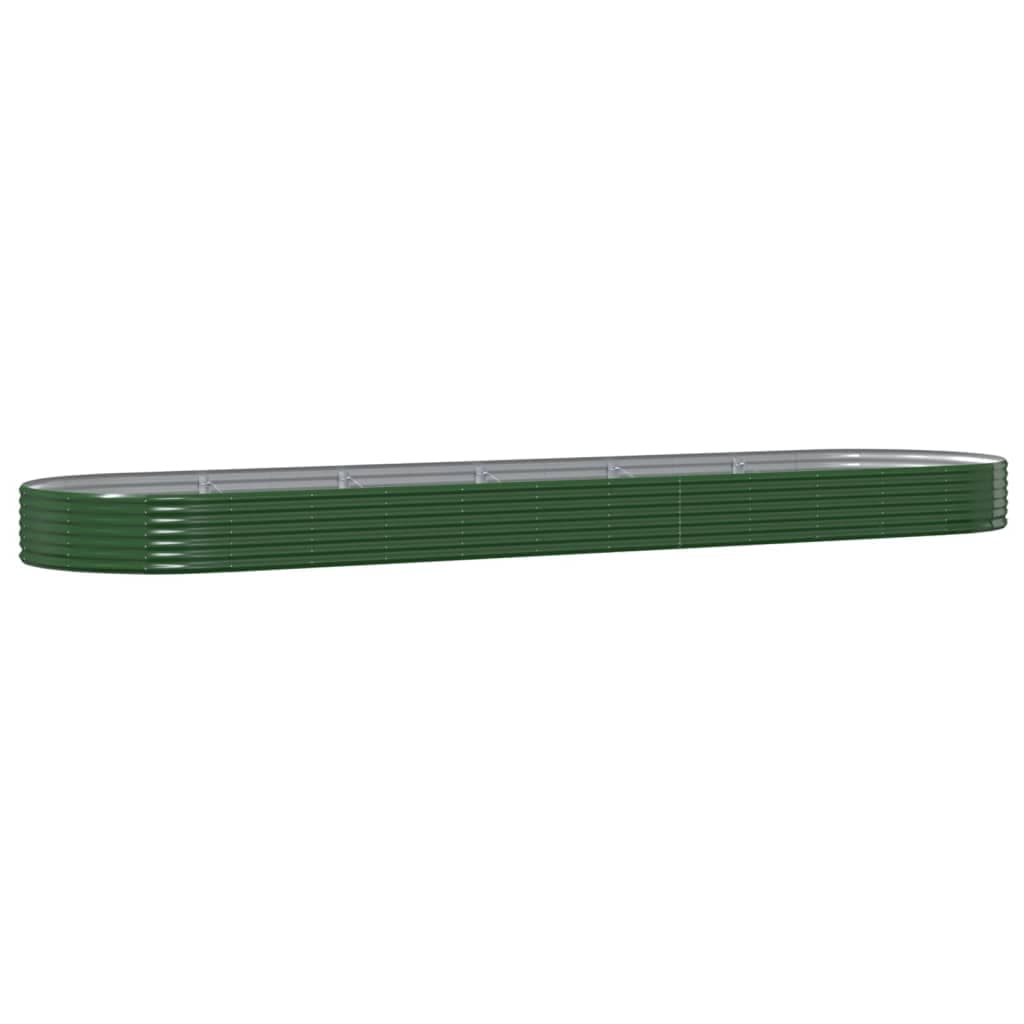 vidaXL Canteiro elevado jardim 523x140x36 cm aço galvanizado verde